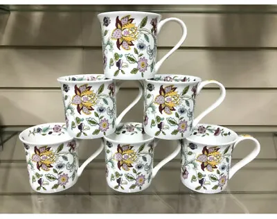 Buy Minton Coffee Mug Set Of 6 Flowers Bone China Tea Coffee Ideal Gift • 49.99£