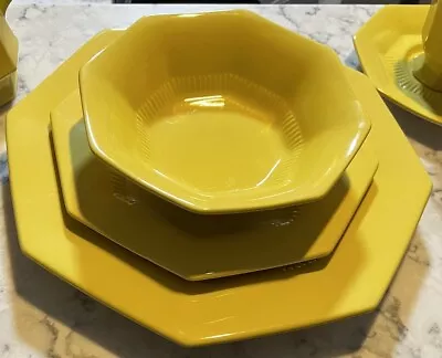 Buy Vintage Daffodil Yellow Independence Ironstone Dinnerware Set Of Six • 198.59£