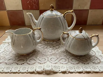 Buy Sadler Grey And Gold  Teapot, Milk Jug And Sugar Bowl 1960 S Vintage • 25.99£