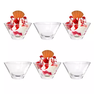 Buy 6 X Glass Dessert Bowls Ice Cream Sundae Glasses Appetizer Fruit Pudding Dishes • 12.99£