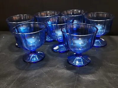 Buy Lot Of 7 Vintage Cobalt Blue Glass - 3 1/2  - Classic Collectible Glassware Set • 56.90£