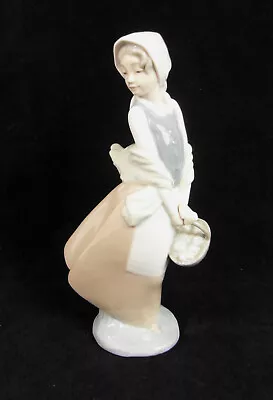 Buy Vintage Nao Lladro 'Girl With Basket Of Fruit' Porcelain Figurine/Ornament • 20£