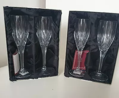 Buy 4 Stuart Crystal Pair Champagne Flutes Redhouse Collection • 34.99£
