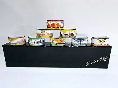 Buy Clarice Cliff Wedgwood Complete Boxed Set Of 8 Napkin Rings Circa 1999 • 255£
