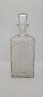 Buy Vintage Pressed Glass Square Decanter With Stopper • 8.50£