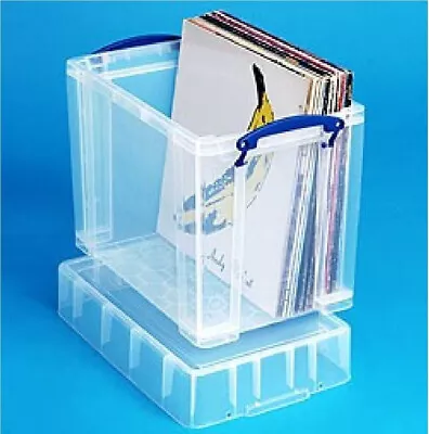 Buy Really Useful Clear Plastic Storage Box- Stores 50 Vinyl LPs - 19XL • 16.99£