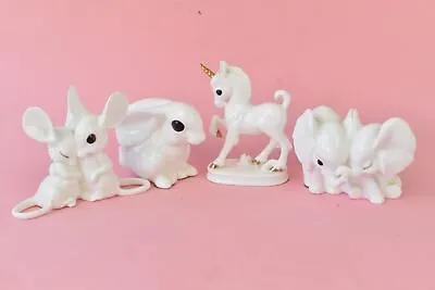 Buy Royal Osborne Set Unicorn Bunny Elephants Mice White Bone China Figurines • 9.99£