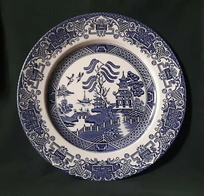 Buy English Ironstone Tableware Old Willow Plate Willow Pattern Dinner Plate In Blue • 19.95£