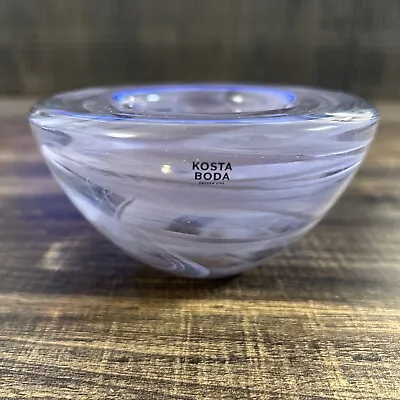 Buy Swedish Kosta Boda Swirl Art Glass Atoll Large Votive Bowl Artist Anna Ehrner • 23.72£