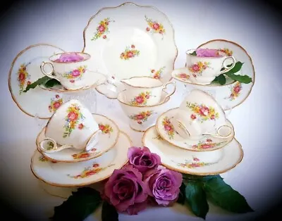 Buy Lovely Vintage Royal Stafford, 15 Piece Tea Set,  Roses, Very Good Cond. • 35£