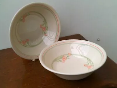 Buy Vintage 'English Ironstone Pottery' (red & Green Floral Design) Soup Bowl X 2 #  • 3.99£