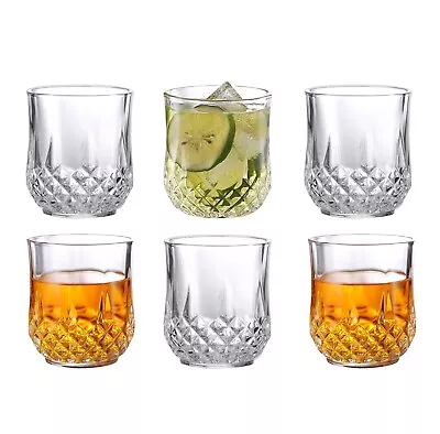 Buy Set Of 6 Medium Water,Juice,Beverage Glasses 250ML Diamond Design Drinking Glass • 13.99£