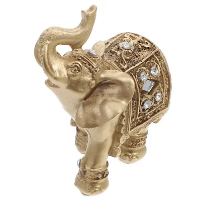 Buy  Elephant Ornaments Resin Golden Figurine Prosperity Statue Sculpture • 10.17£