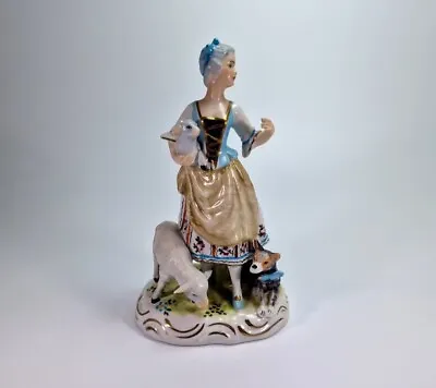 Buy Dresden Porcelain 1960s Girl With Sheep Figurine Figural Wilhelm Rittirsch  • 35£