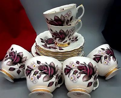 Buy English Fine Bone China Royal Imperial Everlasting Rose Cups Saucers Plates Trio • 49£