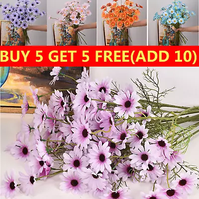Buy Artificial Silk Fake Daisy Flowers Bouquet Wedding Party Home Outdoor Decor UK • 1.99£