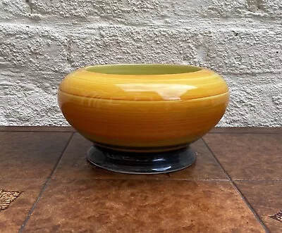 Buy Shelley Harmony Range 1930s Art Deco Bright Yellow Orange Pottery Pedestal Bowl • 28.99£