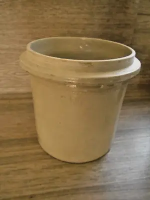 Buy Vintage Cream Salt Glazed Stoneware Storage Utensil Jar Pot 3LB 6  High 5  Dia • 22.50£