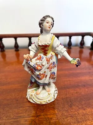 Buy Very Attractive Meissen German Porcelain Figure Of A Young Girl • 2.20£