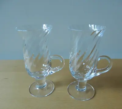 Buy 2x 1970's Dartington Crystal, Irish Coffee Glass, Ripple Effect, Footed,  170 Ml • 14£