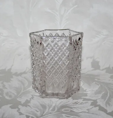 Buy Antique Davidson Hexagonal Diamonds & Mitres Pressed Glass Vase Rd 254027 • 17.99£
