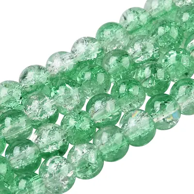 Buy ❤ 4mm, 6mm, 8mm CRACKLE Glass ROUND Beads CHOOSE COLOUR UK Jewellery Making ❤ • 1.30£
