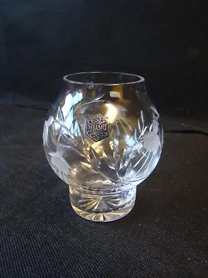 Buy Stuart Lead Crystal Cut Glass Posy Vase Fuchsia Design • 12£