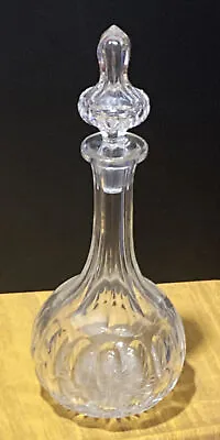 Buy Crystal Cut Glass Decanter With Lid/Stopper Wine Spirits Sherry Bulbous • 9£