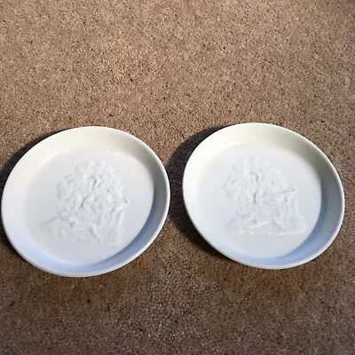 Buy 2 X Spode Velamour Vintage Trinket Pin Dish Plate Hunting Dogs Tree Pottery • 12.50£
