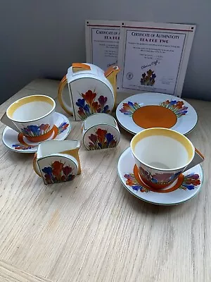 Buy Clarice Cliff Bizarre 'crocus' Tea For Two By Wedgwood (Bradford Edition) • 150£