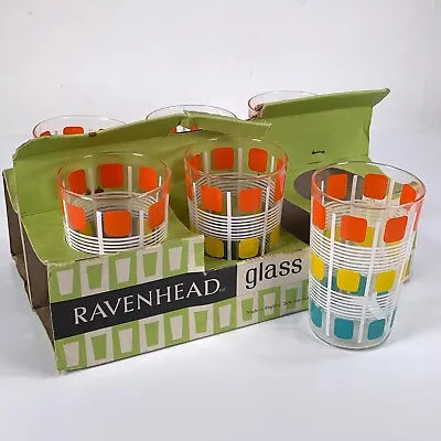 Buy Vintage Ravenhead Drinking Glasses Tumblers 1970's Modernist Midcentury AHW Box • 39.99£