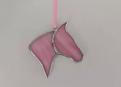 Buy Stained Glass Pink Horse Head Hanger/Suncatcher Gift/Home Decor/Ornament • 16£
