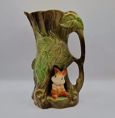 Buy Eastgate Withernsea Pottery Fauna Bunny Rabbit Tree Stump Vase Jug With Handle • 9.50£
