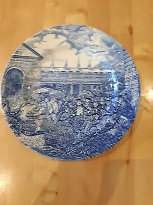 Buy  English Ironstone Tableware Staffordshire Hand Painted Blue/ White Plate • 20£