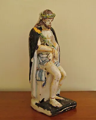 Buy Antique Italian Tin Glazed Maiolica (majolica) Figure, Christ “Ecce Homo” Easter • 100£