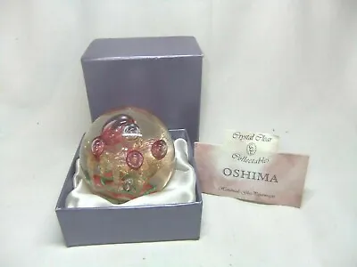 Buy Oshima Paperweight Glass Crystal Clear Collectable Handmade Boxed • 9.99£