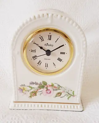 Buy Mantle Clock ~ Wild Tudor Flowers ~ Aynsley Bone China ~ 13cm Tall • 24.99£