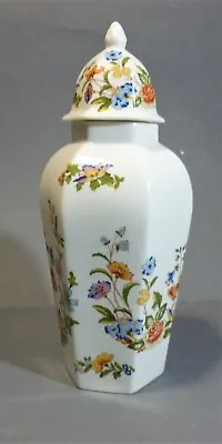 Buy Aynsley Vase Cottage Garden Pattern 10  Tall Fine Bone China Ginger Jar Lidded • 9.99£