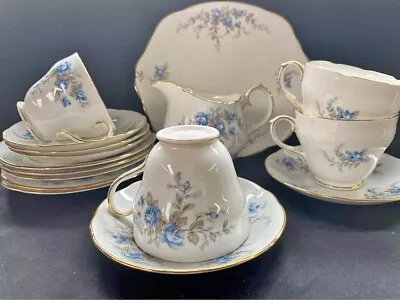 Buy Duchess Blue Rose Vintage Bone China Tea Set • 22£
