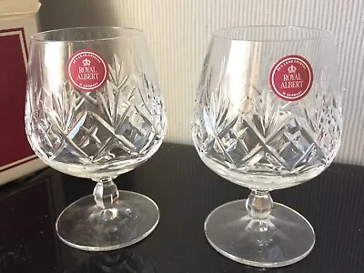 Buy 2x Royal Albert Crystal Brandy/Cognac Glasses Goblets Drink Snifter Glass 200ml • 20£