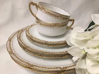 Buy (8 Pc) Haviland Schleiger 214 Variant Gold Encrusted (2) 4-PIECE PLACE SETTINGS • 166.03£