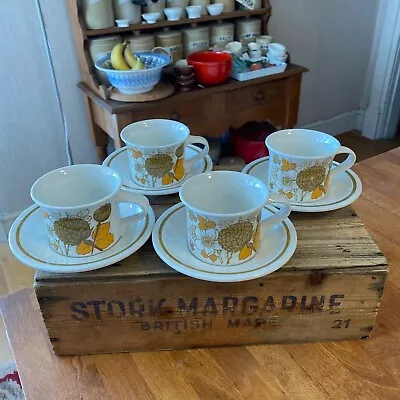 Buy Vintage Midwinter Countryside – Set 4 Tea Cups & Saucers – Great! – • 14.99£