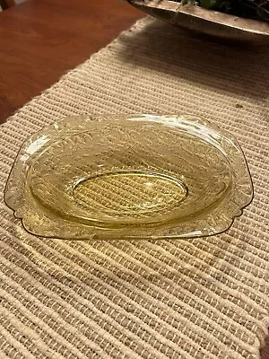Buy Federal Depression Glass Amber Yellow Madrid Oval Bowl Pressed • 11.45£