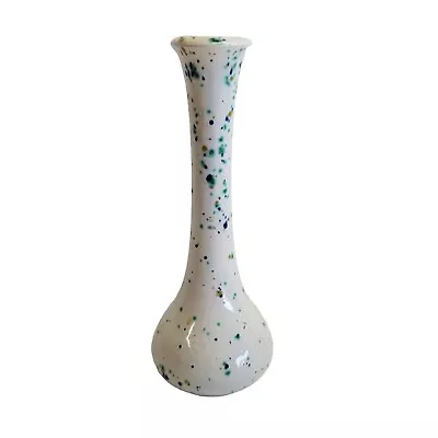 Buy Art Pottery Bud Vase Ceramic 1970s Hand Painted Spotted Signed Flower Vintage • 8.93£