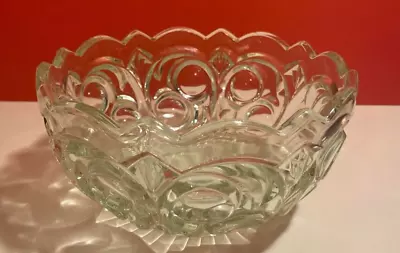 Buy Art Deco Style Pale Green Serving Bowl, Vintage, Pressed Glass • 9.99£