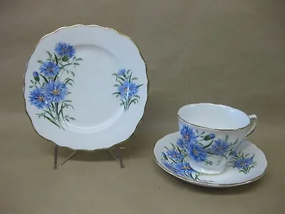 Buy Vintage Royal Vale Bone China Tea Cup Saucer  & Plate / Trio ~ Cornflower ~ 7513 • 10.99£