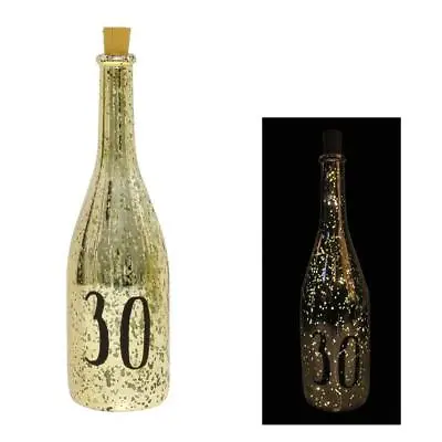 Buy Gold Crackle Glaze Battery Light Up Bottle With Number - Birthday Gift • 8.99£