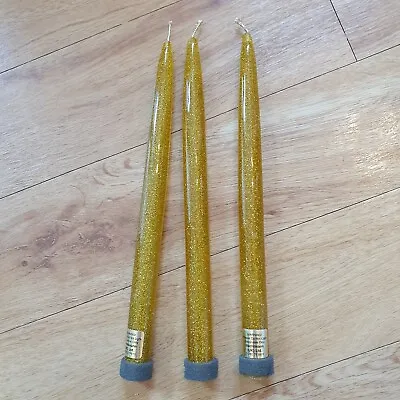 Buy 3 X Nachtmann Candlesticks Candle Gold  Glitter DO NOT LIGHT - SEE DESCRIPTION  • 17.99£