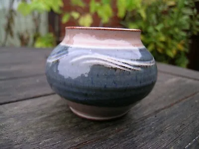 Buy Lovely Vintage Retro WOLD Studio Pottery Sgraffito Small Blue/pink Vase • 4.99£