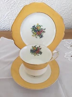 Buy Coalport  Bone China Yellow Gold Floral Trio, Cup,saucer,plate • 4.50£